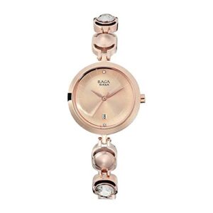 Titan Women's Raga viva 2 Rose Gold and copper dial brass analogue watch